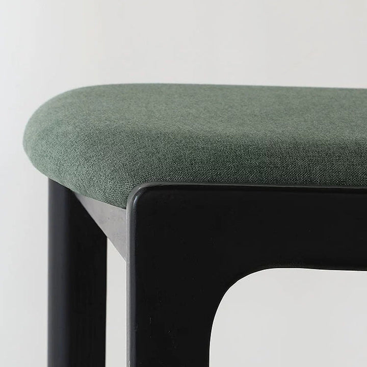 Tabouret de bar en bois avec tissu traditionnel français, dossier et repose-pieds pour salle à manger 