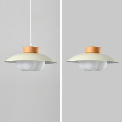 Lámpara colgante de 1 luz de estilo moderno minimalista con bola redonda de madera PE hierro para dormitorio 