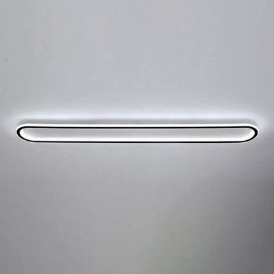 Modern Minimalist Long Iron Silicone LED Flush Mount Ceiling Light For Bedroom