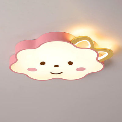 Cartoon Creative Clouds Cat LED Kids Flush Mount Ceiling Light