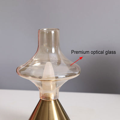 Zeitgenössische Einfachheit Glas Spinner Gyroskop Metall Basis LED USB Tisch Lampe Für Schlafzimmer 