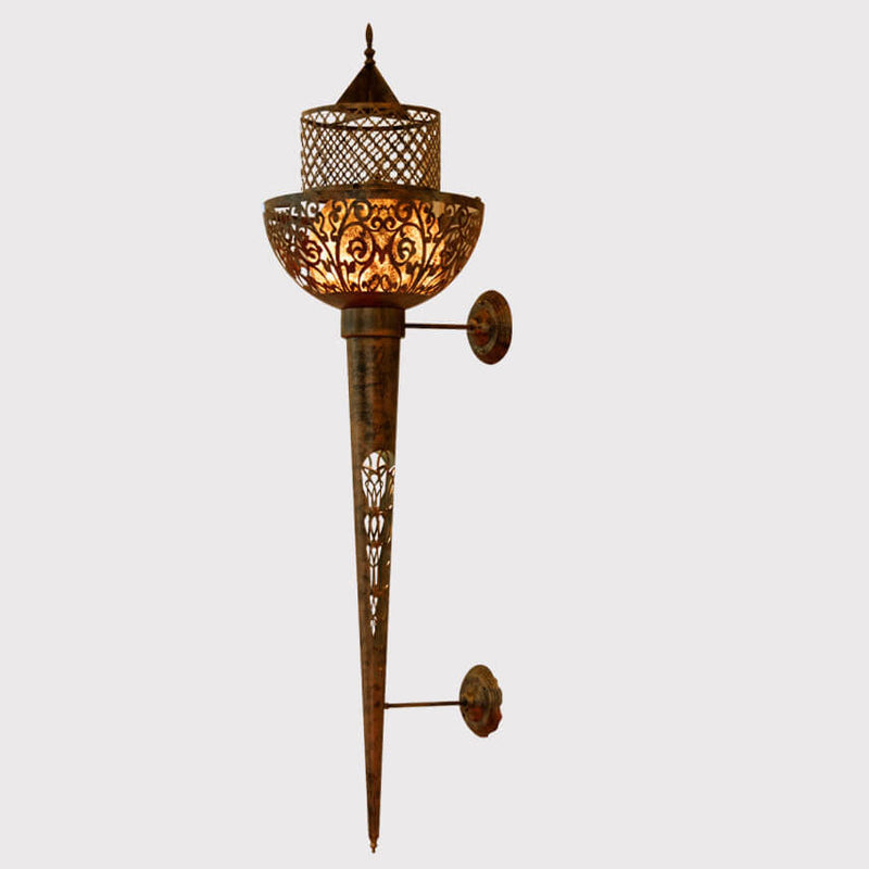 Modern Simple Ethnic Style Wrought Iron Long 4-Light Wall Sconce Lamp