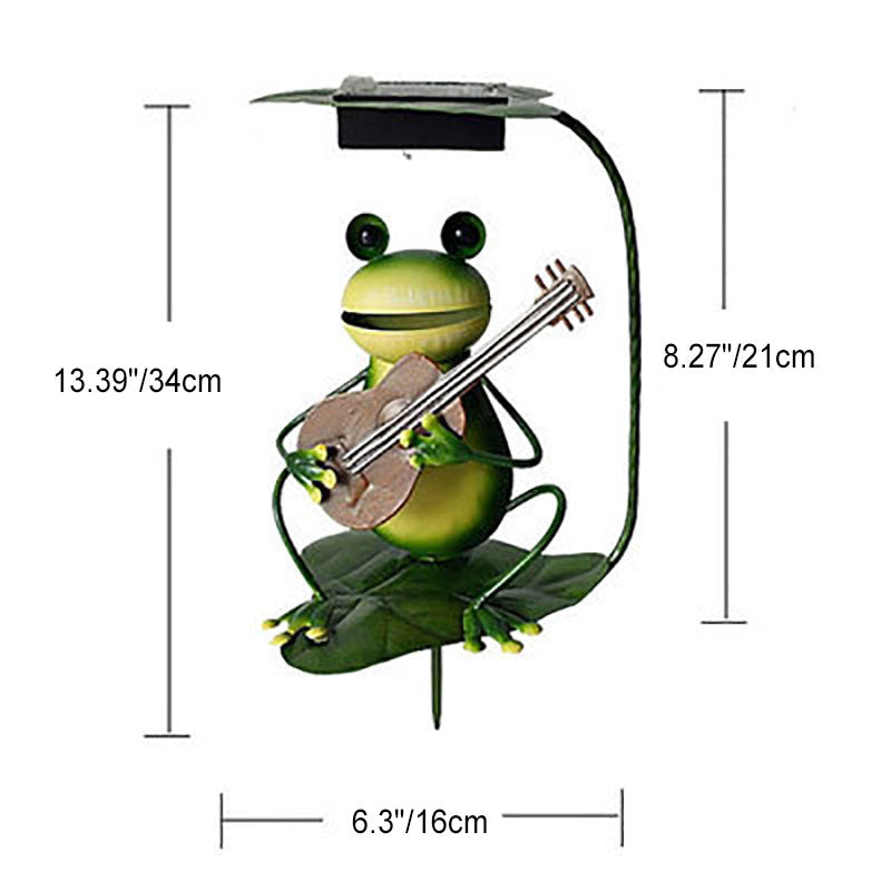 Outdoor Solar Frog Iron LED Garden Ground Insert Landscape Light