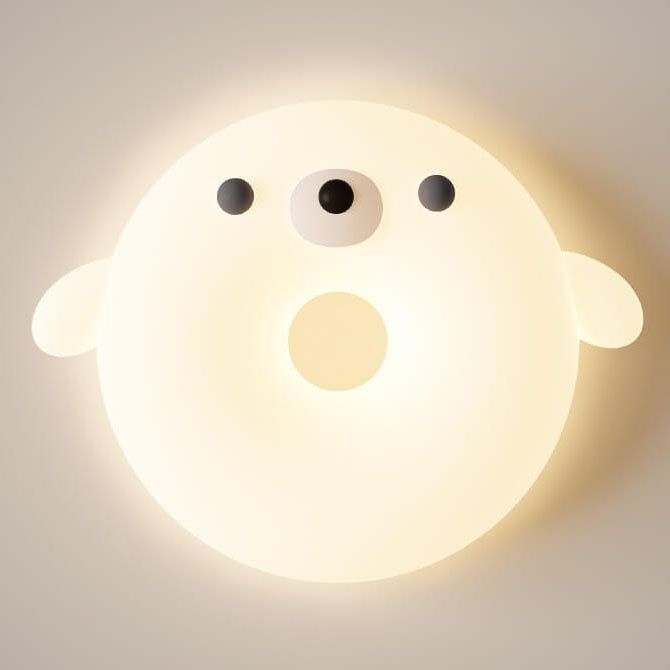 Lumière de Plafond Enfant LED en Forme de Phoque Style Dessin Animé Crème Adorable 