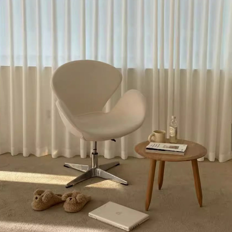 Moderner minimalistischer umwickelter gepolsterter Flanell-Lammfell-Beweglicher Schreibtischstuhl Rückenlehne Armlehne für das Home Office 