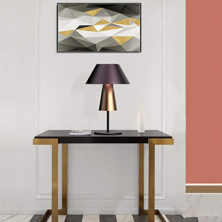 Modern Luxury Drum Cone Fabric Iron 1-Light Table Lamp for Bedroom
