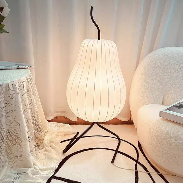 Lampe de sol traditionnelle japonaise en forme de poire elliptique en fer avec 1 lumière pour chambre 