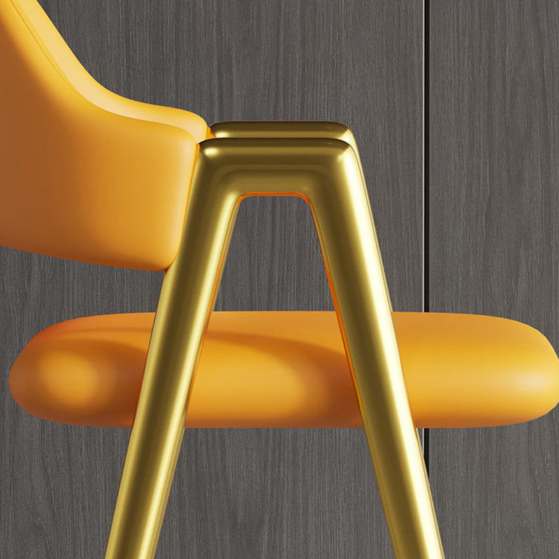 Silla de Comedor Contemporánea de Lujo Cuadrada Tapizada en Cuero con Respaldo y Reposabrazos para Comedor 