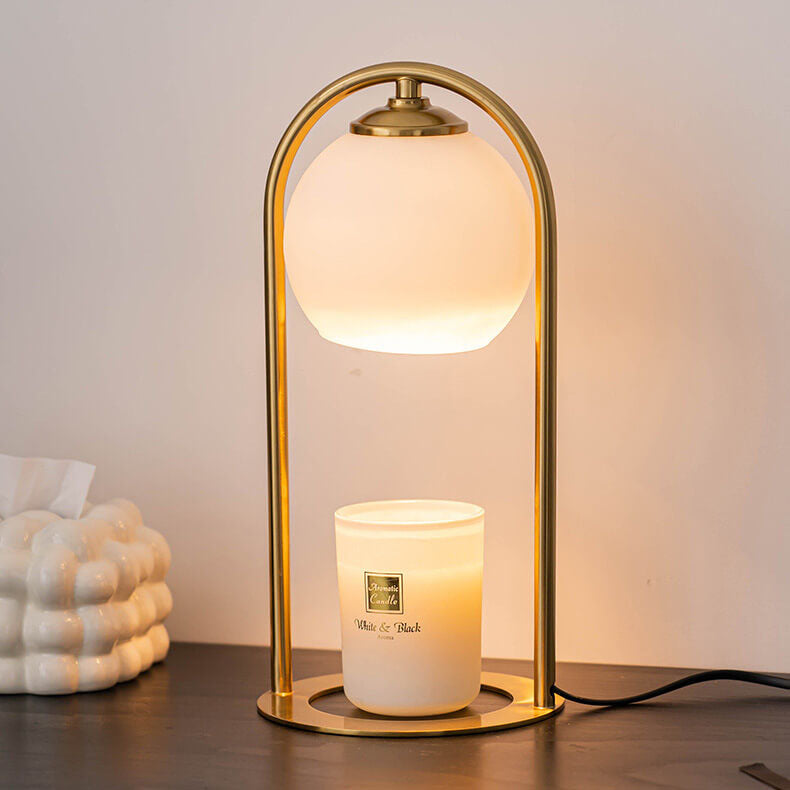 Lampe de table en cire fondante à 1 lumière avec base en matériel blanc crème simple nordique 