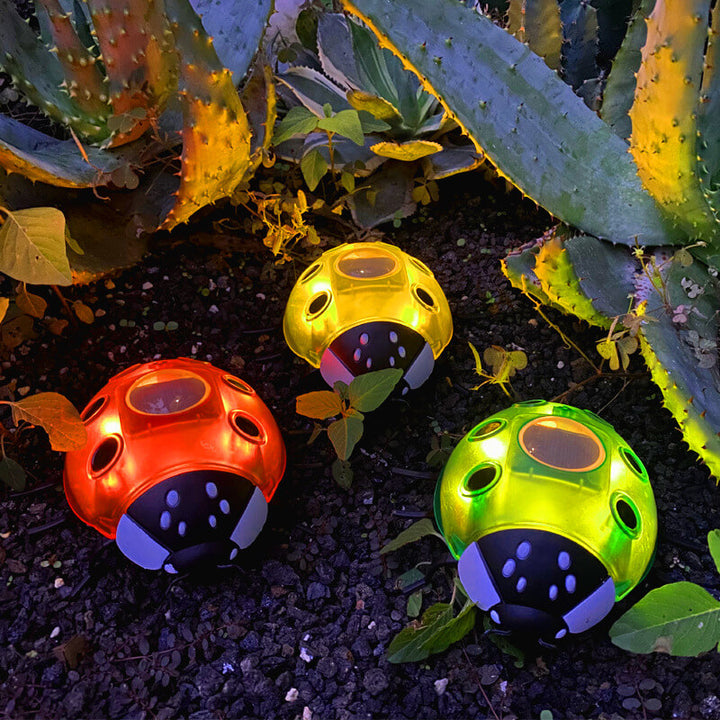 Luz de Cerca de Césped al Aire Libre LED de Plástico Creativa de Animal Escarabajo Impermeable Solar 
