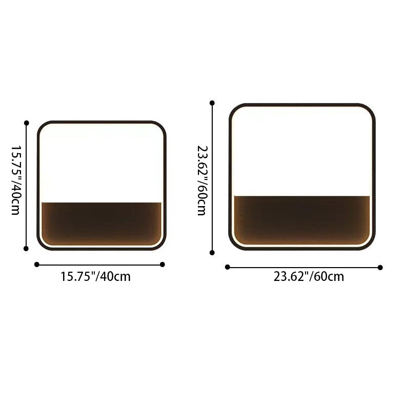 Aplique de pared LED impermeable para exterior con marco geométrico cuadrado de aluminio y acero inoxidable, estilo minimalista moderno, para jardín 