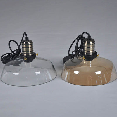 Industrial Simple Personalized Transparent Glass Bowl 1-Light Pendant Light