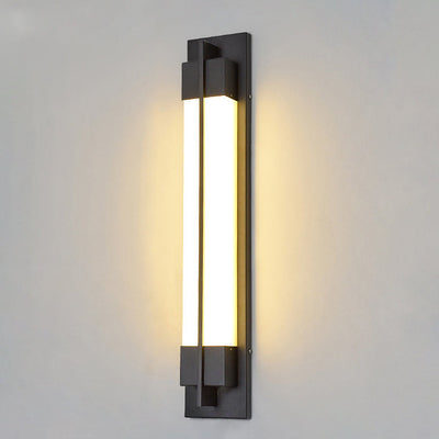 مصباح حائط LED مقاوم للماء بشكل مستطيل من الأكريليك بتصميم تقليدي يشبه الرخام الصيني للاستخدام في الفناء الخارجي 