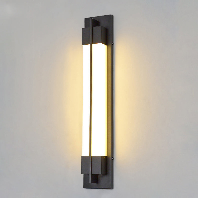 مصباح حائط LED مقاوم للماء بشكل مستطيل من الأكريليك بتصميم تقليدي يشبه الرخام الصيني للاستخدام في الفناء الخارجي 