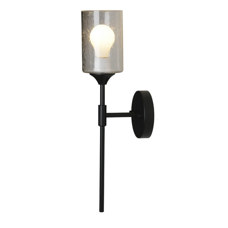 Nordic Vintage Cup Shade Water Pattern Glass Straight 1-Light Wall Sconce Lamp