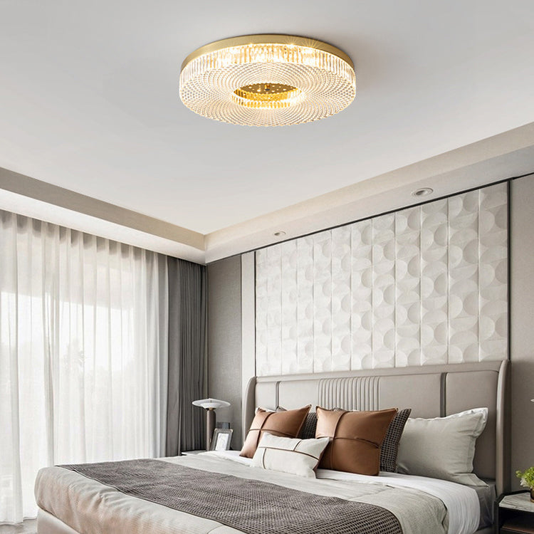 Moderne unbedeutende runde kupferne Acryl-LED-Unterputz-Deckenleuchte für Schlafzimmer 