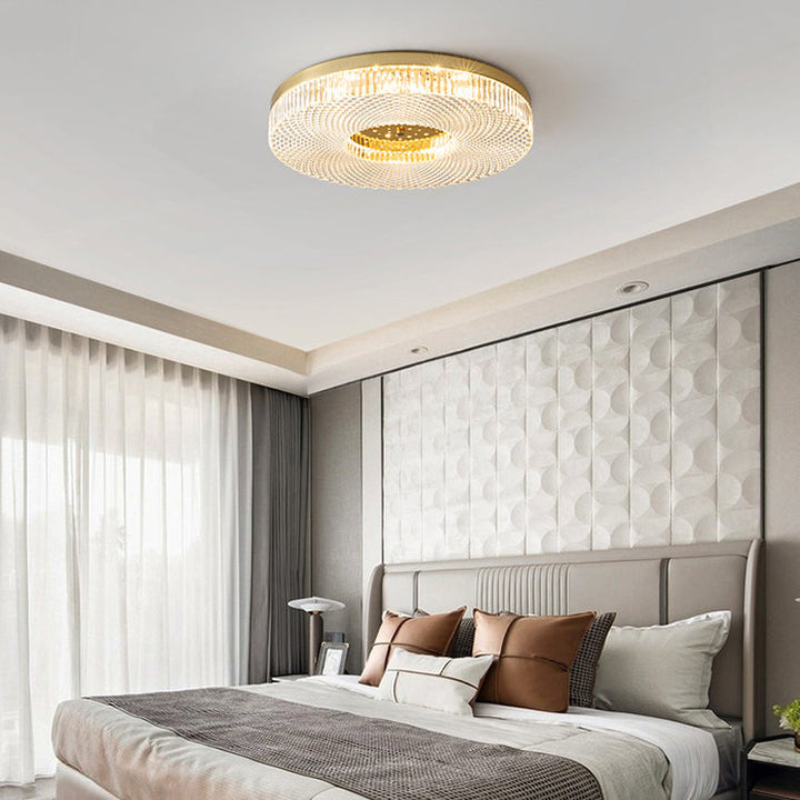 Moderne unbedeutende runde kupferne Acryl-LED-Unterputz-Deckenleuchte für Schlafzimmer 