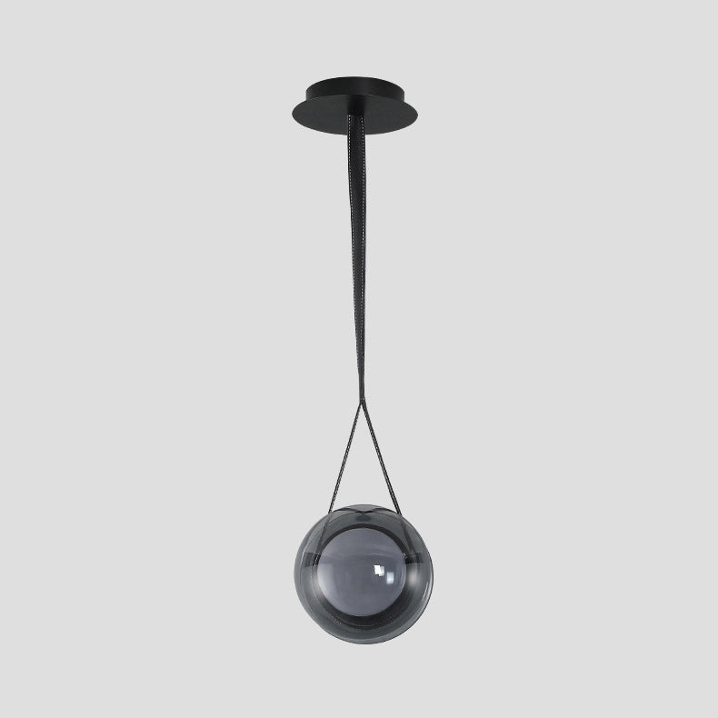 Suspension LED en verre et fer de style scandinave contemporain pour salon 