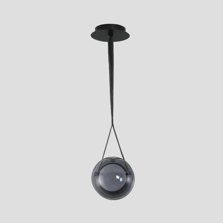 Suspension LED en verre et fer de style scandinave contemporain pour salon 