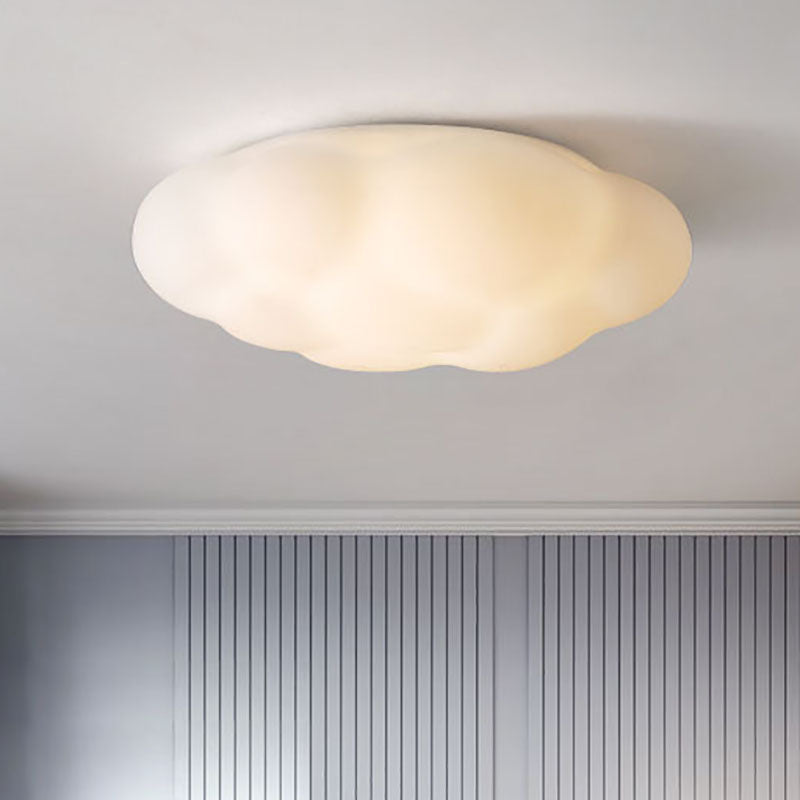 Modern Simplicity Cloud PE Shade Hardware LED Flush Mount Ceiling Light For Bedroom