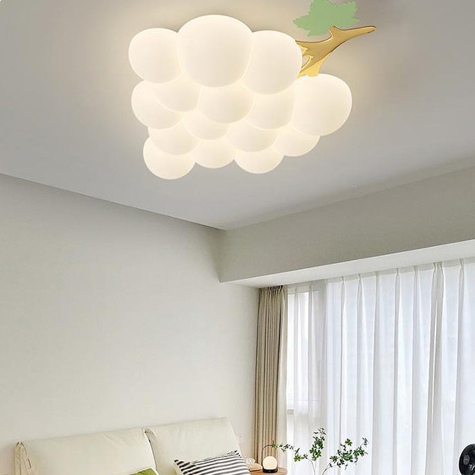 Zeitgenössische kreative Kinder Trauben Eisen Kunststoff LED Unterputz Deckenleuchte für Schlafzimmer 