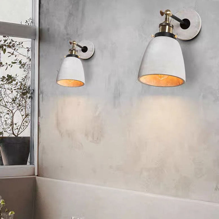 Applique murale contemporaine en aluminium évasé rond industriel avec 1 lumière pour salon 
