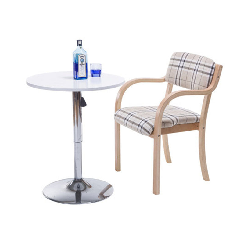 Contemporary Nordic Bentwood Linen Faux Leather Velvet Sponge Square Dining Chair Backrest Armrest For Dining Room