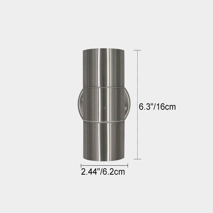 Modern Minimalist Stainless Steel Glass Cylinder 2-Light Wall Sconce Lamp For Hallway