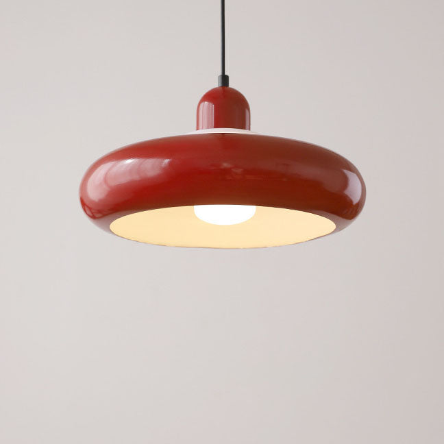 Contemporary Scandinavian Round Iron PVC 1-Light Pendant Light For Dining Room