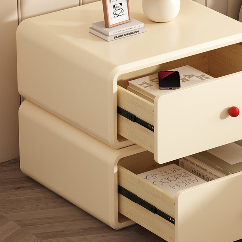 Table de chevet moderne minimaliste carré en bois massif céramique avec cuir anti-griffes pour chat, 2 tiroirs pour chambre 