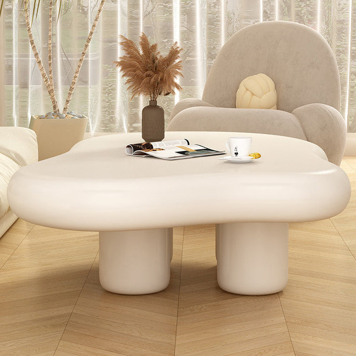 Modern Minimalist Cream Clouds Fiberboard PVC Coffee Table For Living Room