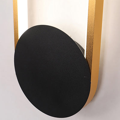 Aplique de pared LED elíptico redondo de hierro y aluminio minimalista moderno para cabecera 