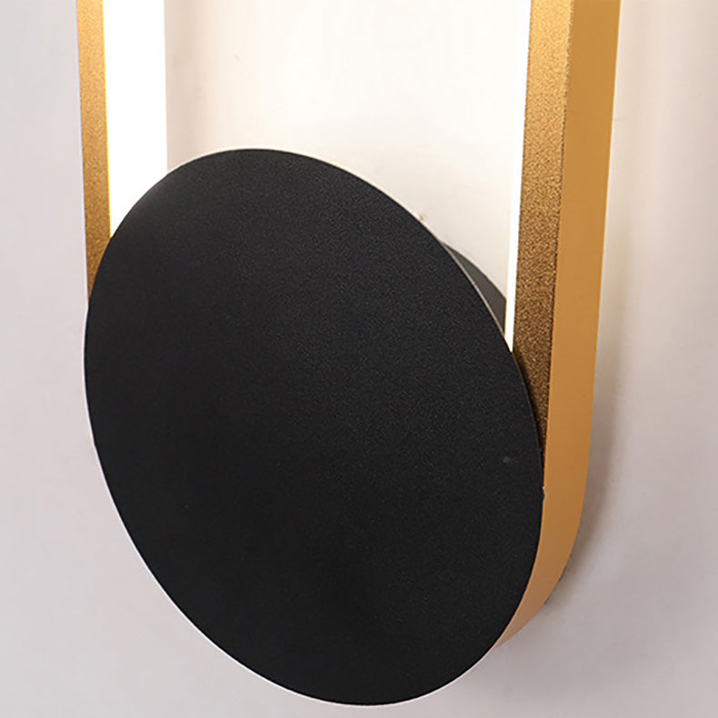 Aplique de pared LED elíptico redondo de hierro y aluminio minimalista moderno para cabecera 