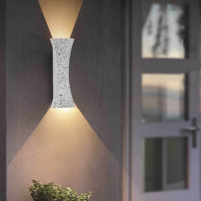 Modern Minimalist Waterproof Rectangle Upper And Lower Illuminated Aluminum Lens LED Wall Sconce Lamp For Outdoor Patio