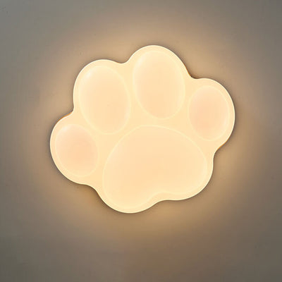 Nordic Creative Cat Paw Design Wood PE LED Flush Mount Ceiling Light
