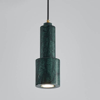 Nordic Light Luxus Messing Marmor Zylinder 1-Licht Pendelleuchte 