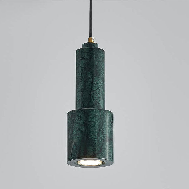 Nordic Light Luxus Messing Marmor Zylinder 1-Licht Pendelleuchte 