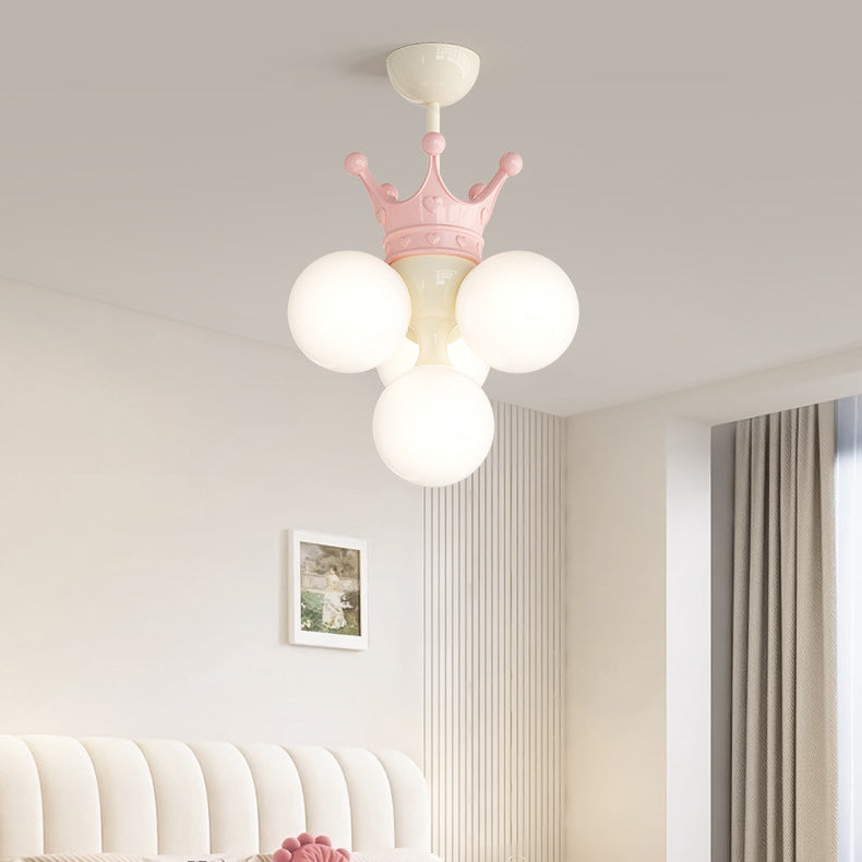 Moderne minimalistische Prinzessin Crown Metall Acryl LED Pendelleuchte für Schlafzimmer 