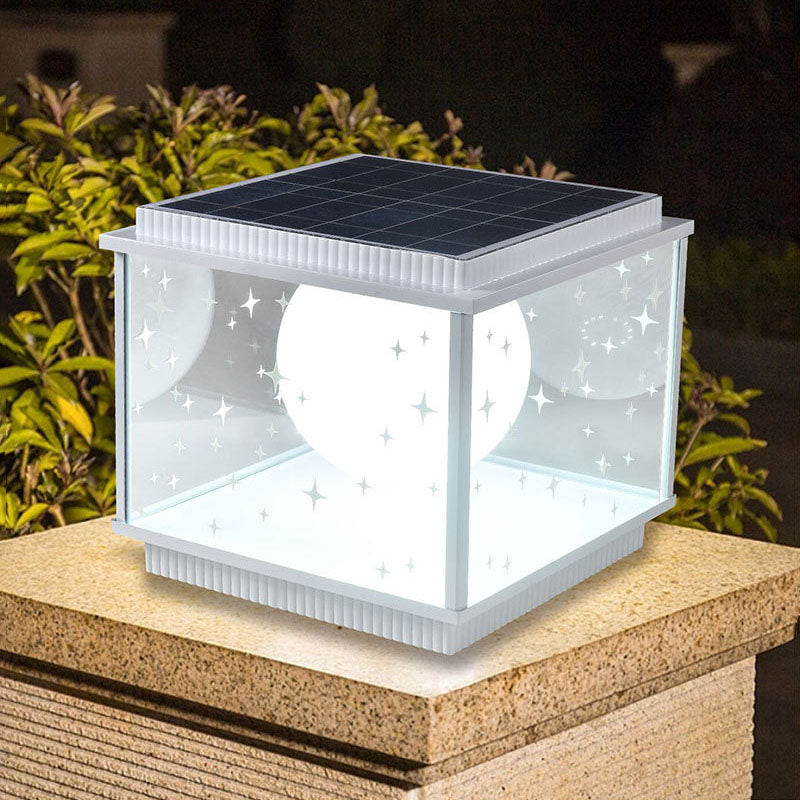 Modern Simplicity Aluminum Alloy Glass Square Ball LED Outdoor Landscape Light For Garden