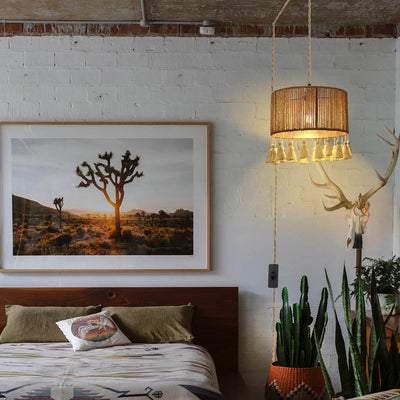 Moderne Küsten-Pendelleuchte mit runder Quaste aus Hanfseil und Rattan, 1 Licht, für Schlafzimmer 
