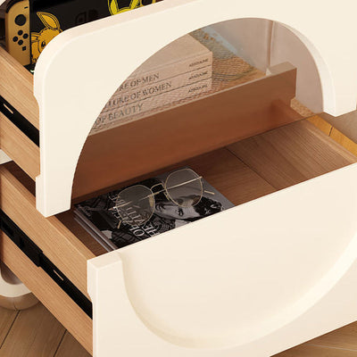 Table de chevet moderne minimaliste carrée en bois massif avec panneau de verre en acier inoxydable à 2 tiroirs pour chambre à coucher 
