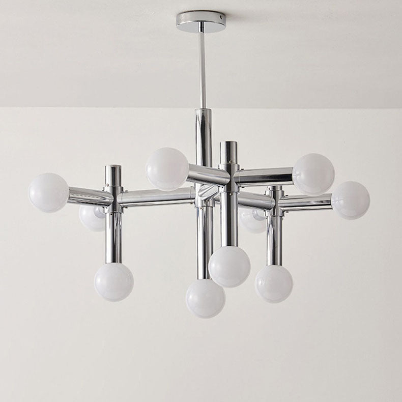 Rama contemporánea escandinava de hierro de aluminio de vidrio de 10 luces para sala de estar 