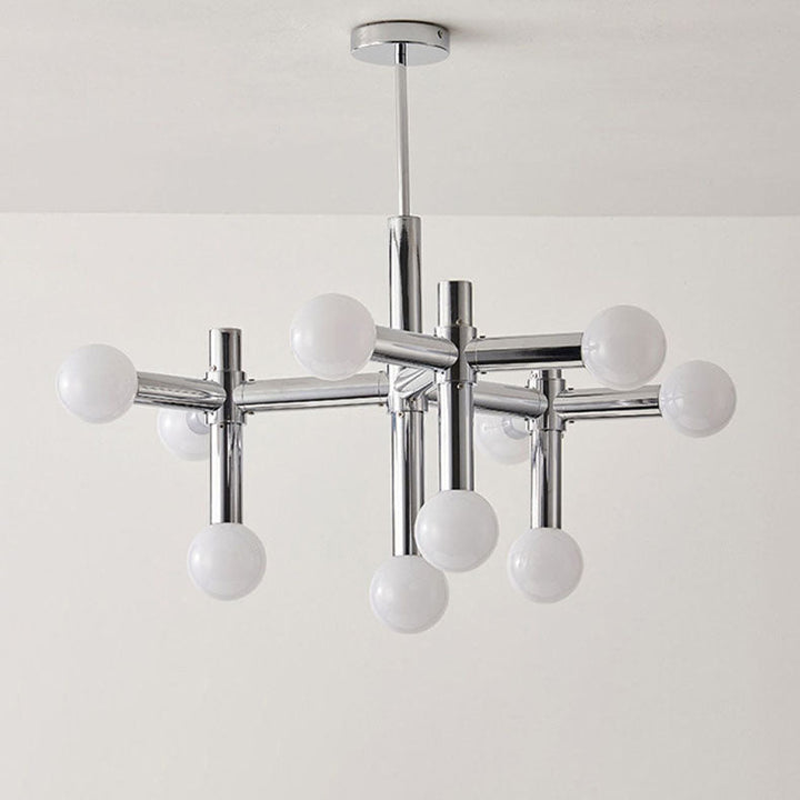 Rama contemporánea escandinava de hierro de aluminio de vidrio de 10 luces para sala de estar 