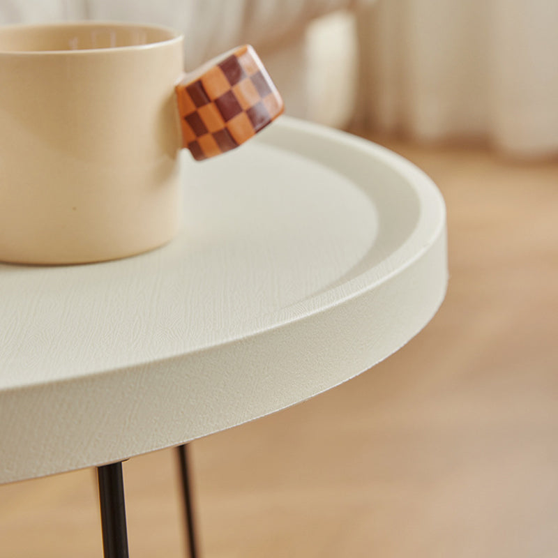 Table basse moderne minimaliste ronde en acier au carbone PP pliable pour salon 