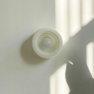 Moderne Mid-Century Runde Eisen Glas 1-Licht Wandleuchte Lampe für Wohnzimmer 