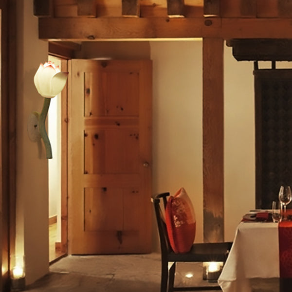 Traditionelle chinesische Harz Lotus Blume Hardware 1-Licht Wandleuchte Lampe für Wohnzimmer 