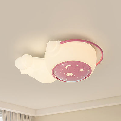 Luz de techo LED de montaje empotrado de hierro plástico redondo de estrella de dibujos animados creativa contemporánea para dormitorio 