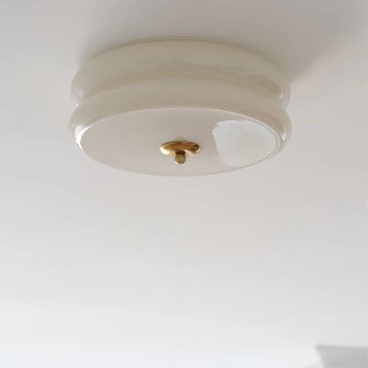 Luz de techo LED empotrada redonda de hierro y vidrio minimalista moderna para sala de estar 