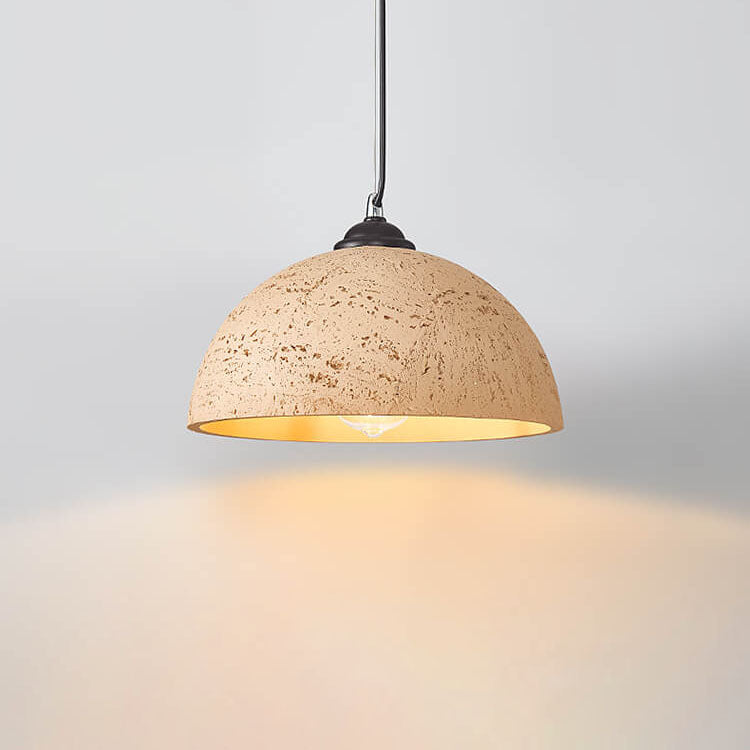 Moderne minimalistische 1-flammige Pendelleuchte mit runder Kuppel aus glasfaserverstärktem Kunststoff, handgeformt, für das Wohnzimmer 
