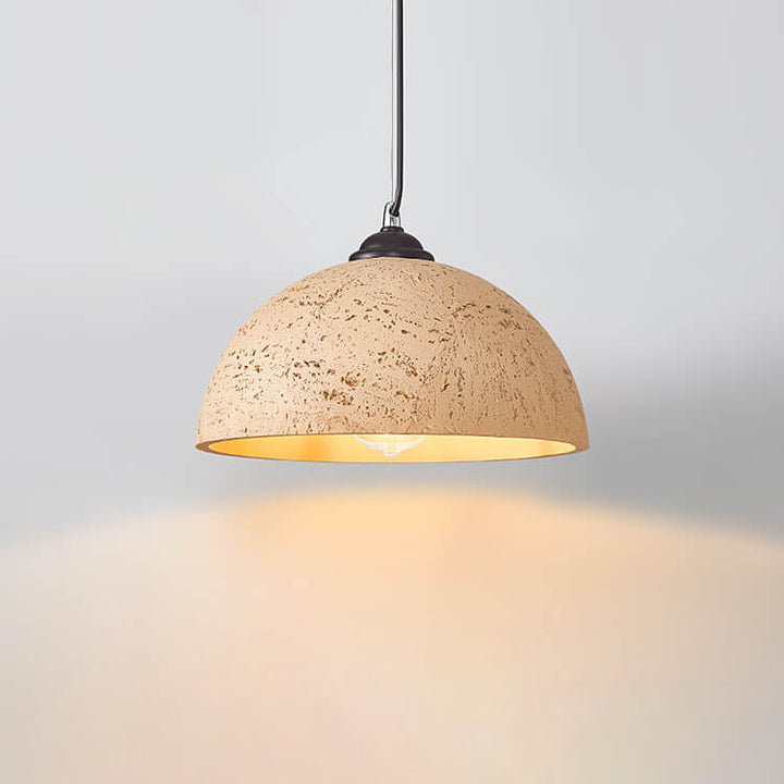 Moderne minimalistische 1-flammige Pendelleuchte mit runder Kuppel aus glasfaserverstärktem Kunststoff, handgeformt, für das Wohnzimmer 